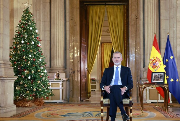Don Felipe durante el Mensaje de Navidad