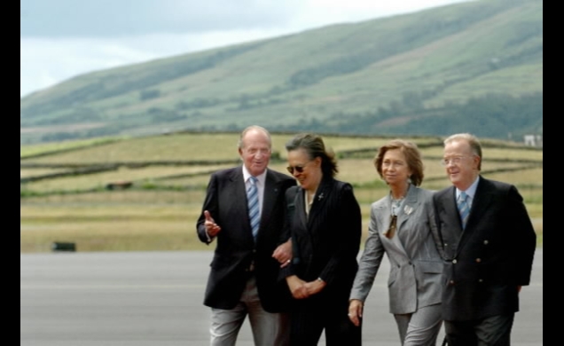 Los Reyes con el presidente de Portugal y señora