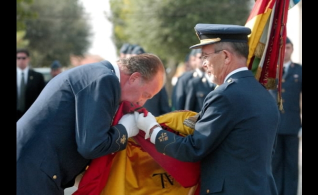 El Rey durante el juramento a la Bandera