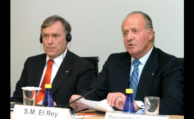 Don Juan Carlos y el Presidente Köhler durante el discurso del Rey