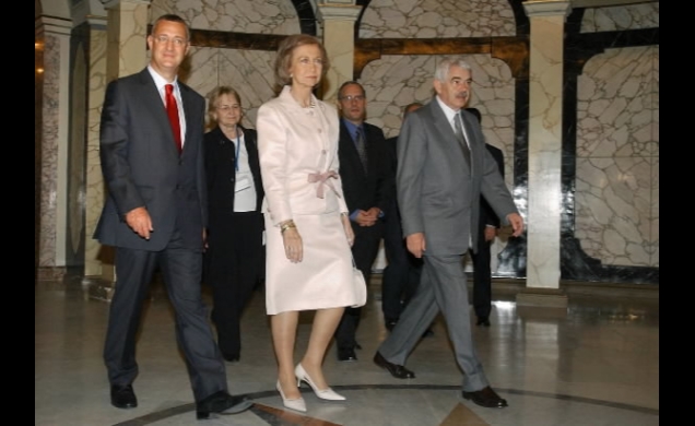 Doña Sofía a su llegada al Palacio