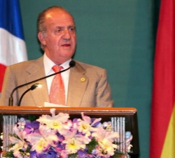 El Rey, durante su discurso en la inauguración del encuentro empresarial Hispano-Tailandés