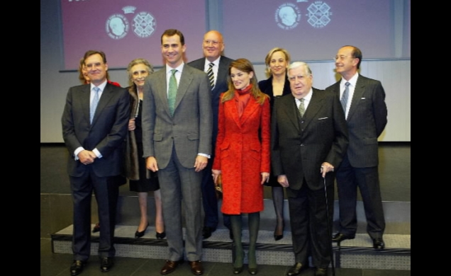 Los Príncipes, con los patronos de la Fundación Pedro Barrié de la Maza