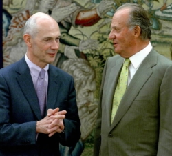 Su Majestad el Rey con el Director General de la Organización Mundial del Comercio
