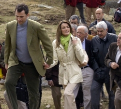 Los Príncipes de Asturias a su llegada la Parque Nacional