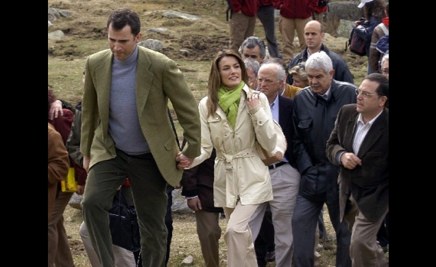 Los Príncipes de Asturias a su llegada la Parque Nacional