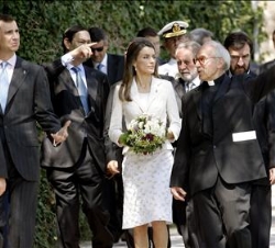 Los Príncipes, durante la visita al Castillo de Javier, antes del acto de entrega del Premio Príncipe de Viana de la Cultura a Javier Tejada