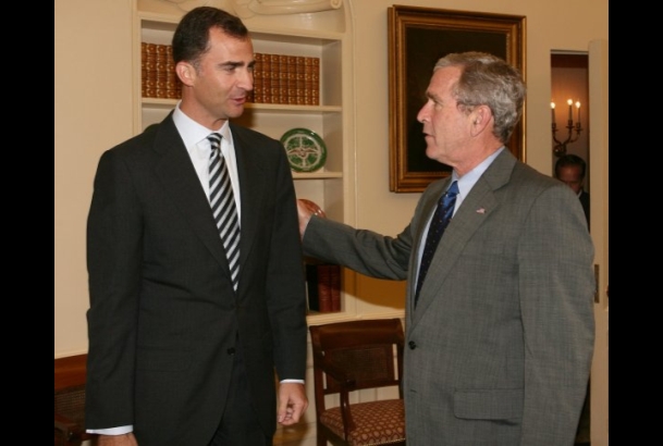 Don Felipe mantuvo un encuentro con el Presidente Bush