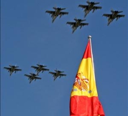 Momento del desfile aéreo