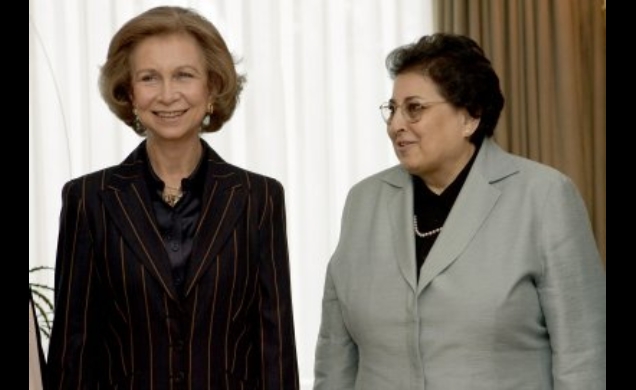 Doña Sofía junto a Thoraya Ahmed Obaid, directora ejecutiva del Fondo de Población de las Naciones Unidas