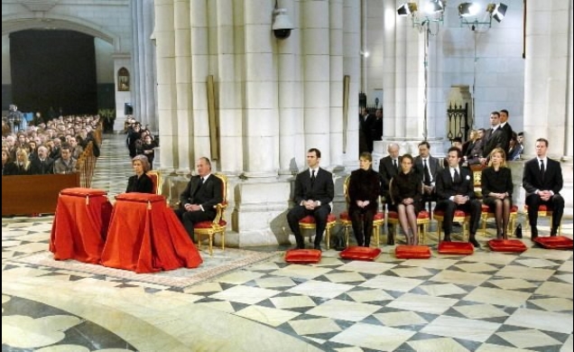 La Familia Real, durante el Funeral de Estado