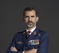 Click para ampliar - Su Majestad el Rey Don Felipe VI con uniforme de diario para actos de especial relevancia de Capitán General del Ejército del Aire