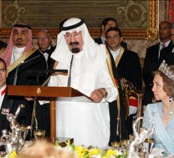 El Rey de Arabia Saudí durante su discurso