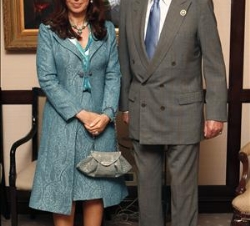 Don Juan Carlos con la Presidenta electa de Argentina, Cristina Fernández de Kirchner
