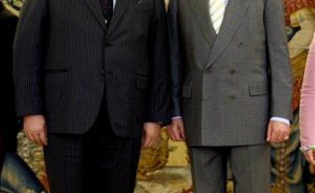 Su Majestad, con el Presidente de la República del Perú