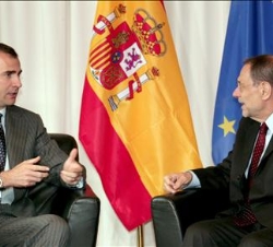 Su Alteza Real con el secretario general alto representante de la Unión Europea para la Política Exterior y de Seguridad Común, Javier Solana