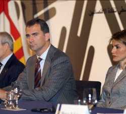 Sus Altezas Reales los Príncipes de Asturias durante la apertura oficial de la Asamblea General de la Asociación de Cámaras de Comercio del Mediterrán