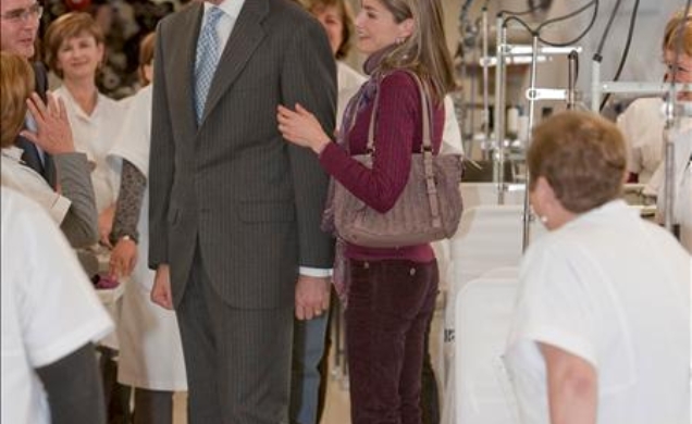 Sus Altezas Reales los Príncipes de Asturias durante su visita a Inditex