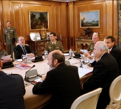 Don Juan Carlos y Don Felipe, durante la reunión