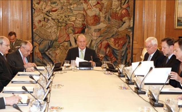 Don Juan Carlos, durante la reunión