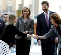 El Príncipe Don Felipe y la Infanta Doña Cristina durante la clausura del VI Congreso de Directivos