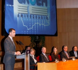 El Príncipe de Asturias, durante su intervención en la conmemoración del 30 aniversario de la CROEM