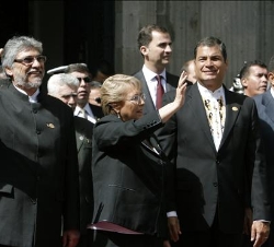 El Príncipe, junto a los Jefes de Estado de Paraguay, Chile, Ecuador y Venezuela