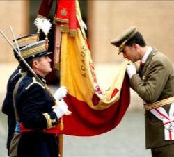 Su Alteza Real el Príncipe de Asturias durante el acto de renovación del Juramento a la Bandera