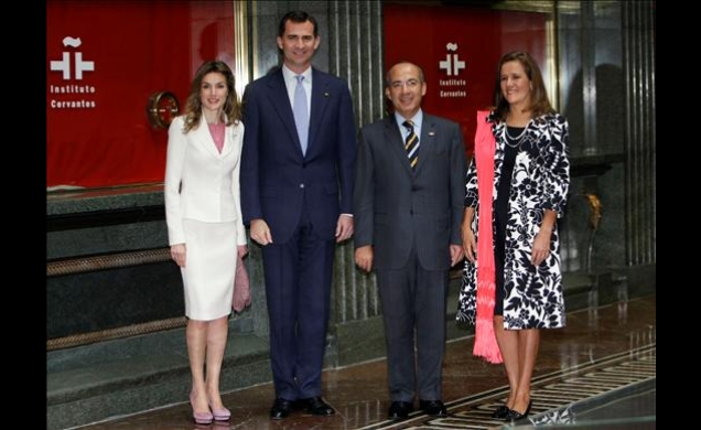Los Príncipes de Asturias acompañados por el Presidente de México, Felipe Calderón y su esposa, Margarita Zavala