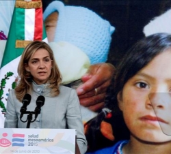 Doña Cristina, durante su intervención en la presentación de la iniciativa Salud Mesoamérica 2015
