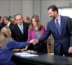 Sus Altezas Reales los Príncipes de Asturias durante la apertura del Curso de Formación  Profesional