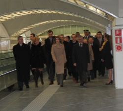 Sus Altezas Reales los Príncipes de Asturias a su llegada a la Estación Puerta de Atocha