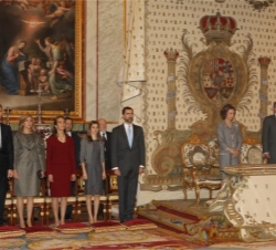 La Familia Real, durante la ceremonia religiosa