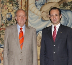 Don Juan Carlos con el presidente del Govern Balear