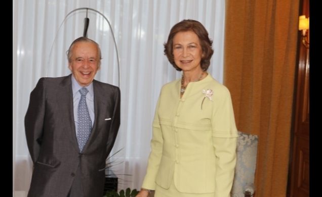 Su Majestad la Reina junto al Presidente de la FAD, JoséÁngel Sánchez Asiaín