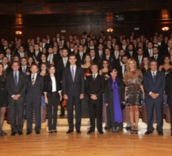 Los Príncipes de Asturias durante el concierto de clausura de la XX Semana de Música