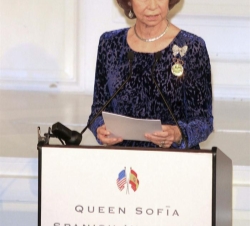 Doña Sofía durante su discurso