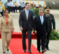 Don Felipe a su llegada a la República de Honduras