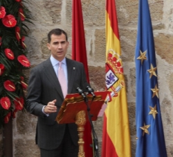 El Príncipe de Asturias y de Viana, durante su discurso