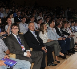 Los Príncipes de Asturias y de Girona, durante las ponencias del Fórum Impulsa 2012