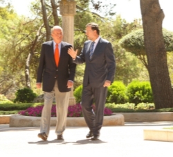 Despacho de Su Majestad el Rey con el presidente del Gobierno, D. Mariano Rajoy Brey. Su Majestad el Rey, con el presidente del Gobierno, momentos ant