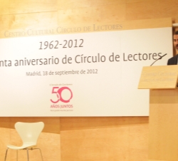 Acto inaugural del 50º aniversario de Círculo de Lectores. Don Felipe, durante su discurso