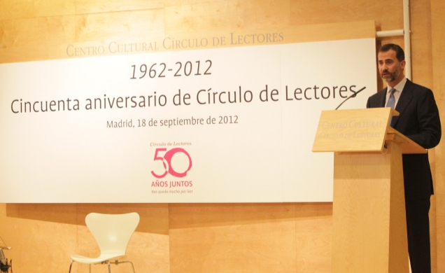 Acto inaugural del 50º aniversario de Círculo de Lectores. Don Felipe, durante su discurso