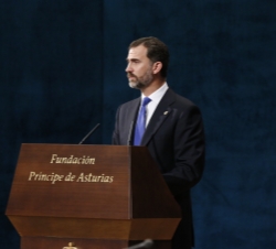 El Príncipe de Asturias durante su intervención en la ceremonia