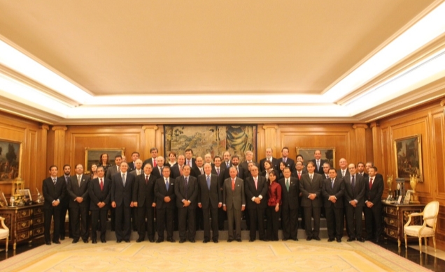 Su Majestad el Rey junto a los presidentes de las Principales Organizaciones Empresariales Iberoamericanas