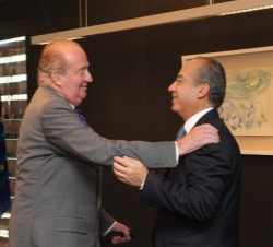 Su Majestad el Rey recibe el saludo del Presidente de los Estados Unidos Mexicanos, Felipe Calderón Hinojosa