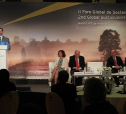 Don Felipe durante su intervención en el II Foro Global de Sostenibilidad
