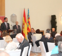 Vista general del salón donde se celebró el almuerzo durante la intervención del Príncipe de Asturias