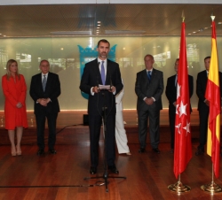 Su Alteza Real el Príncipe de Asturias dirige unas palabras durante el acto conmemorativo