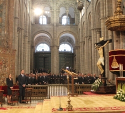 Vista general de la Catedral de Santiago de Compostela durante el funeral